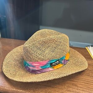 Panama Jack Tan Hat with Multicolor Band
